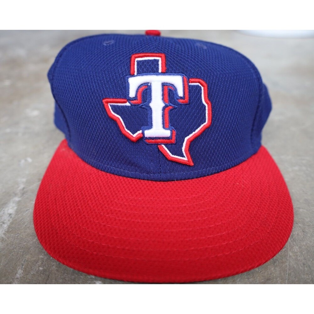 Texas Rangers New Era 59FIFTY 7 1/4 Authentic On Field MLB Fitted Hat Blue Red